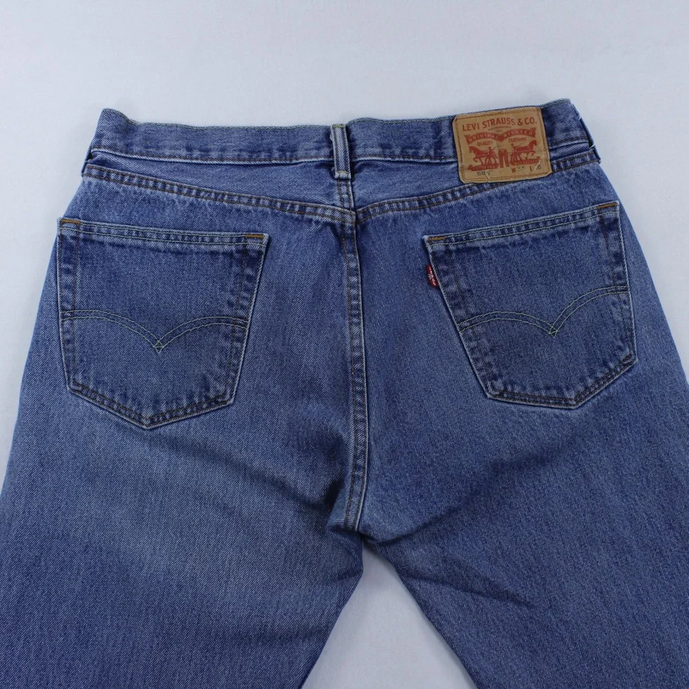 Levi's 505 Straight Fit Men's Blue Jeans Size W34 L36 Regular Fly Denim